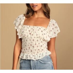 Free People Juliet Bodysuit Floral Womens Size Medium Romantic Feminine Tiered